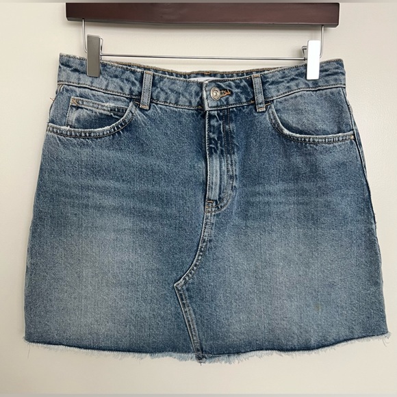 🆕ZARA Denim Collection Mini Skirt | Color: Blue | Size: M-28 - Picture 8 of 16